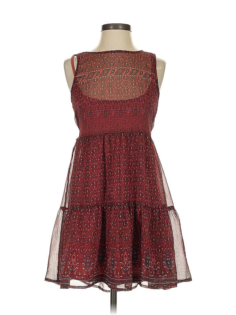 Pre-owned Band Of Gypsies Cocktail Dress In Burgundy