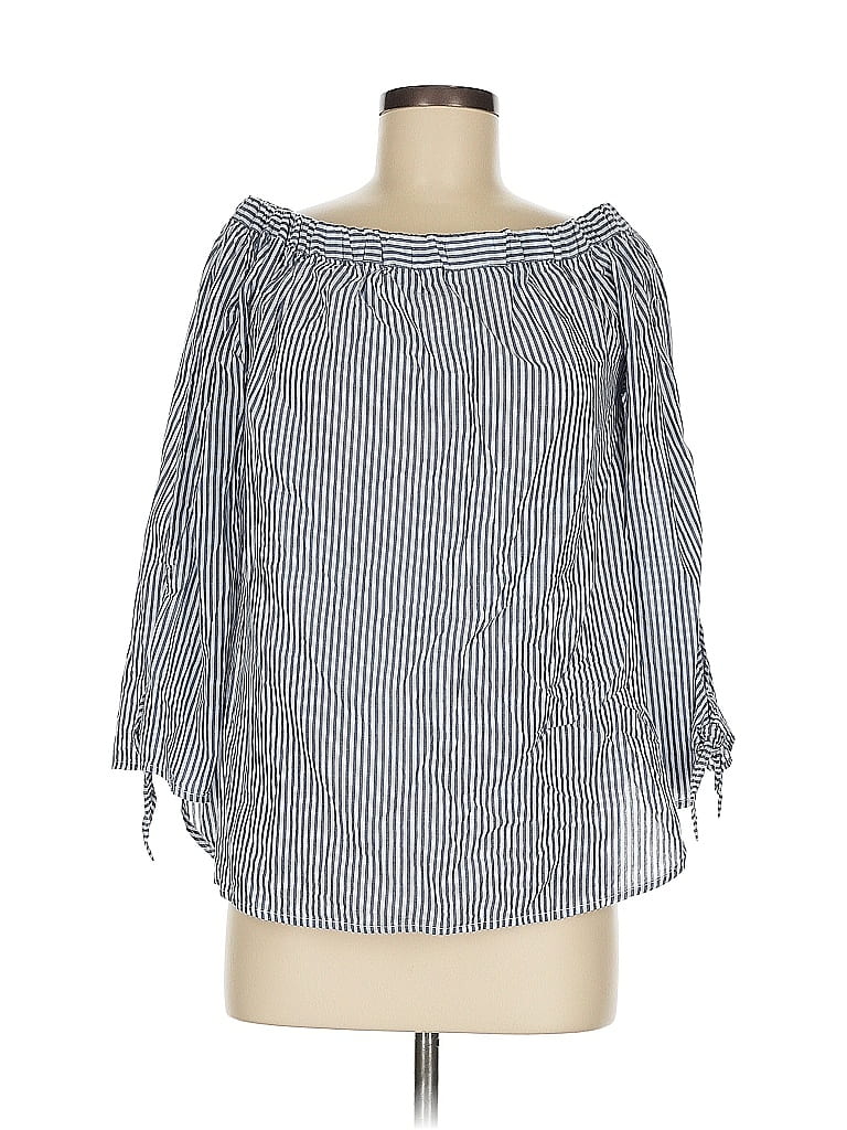 Pre-owned Beachlunchlounge 3/4 Sleeve Blouse In Blue