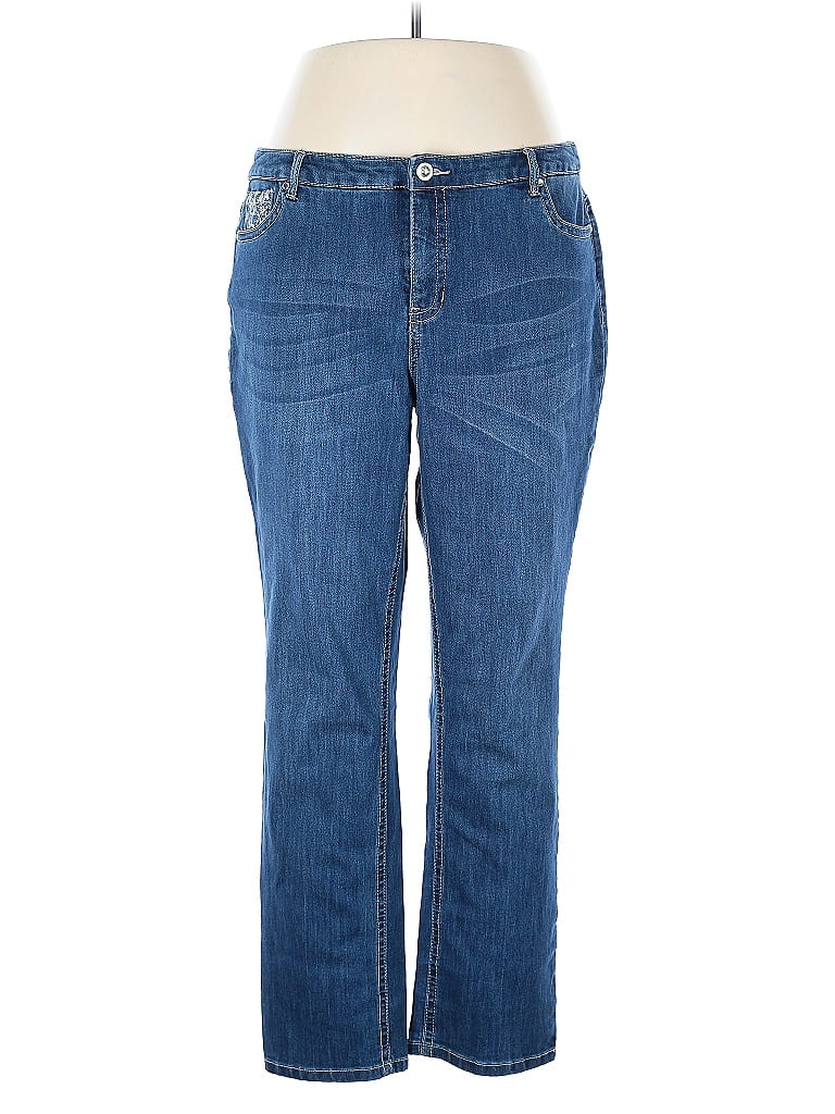 Cj Banks 100% Polyester Blue Jeans Size 16 - photo 1