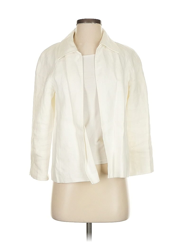 Pre-owned Talbots Blazer Jacket In White