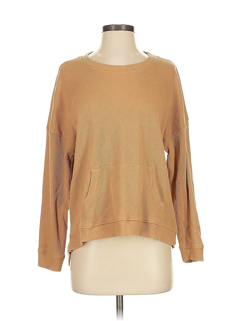 Click to view more detailed imagery on our partner's website Pre-owned Rdi Long Sleeve Top Tan Boatneck Tops In Brown