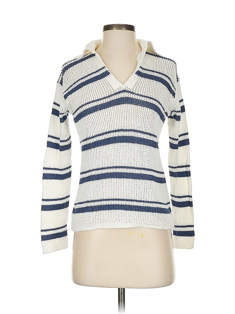 Vince. 100% Cotton Stripes White Pullover Sweater Size XS - photo 1