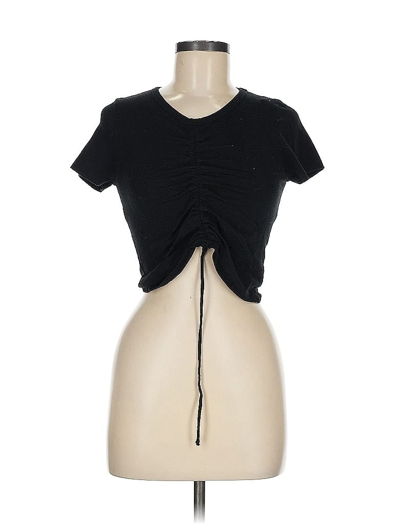 Pre-owned Lovestitch Short Sleeve Top Black Keyhole Neckline Tops