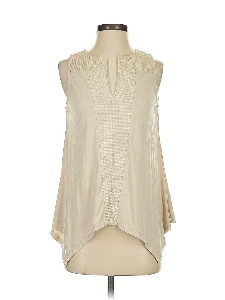 Pre-owned Adrianna Papell Sleeveless Blouse In White