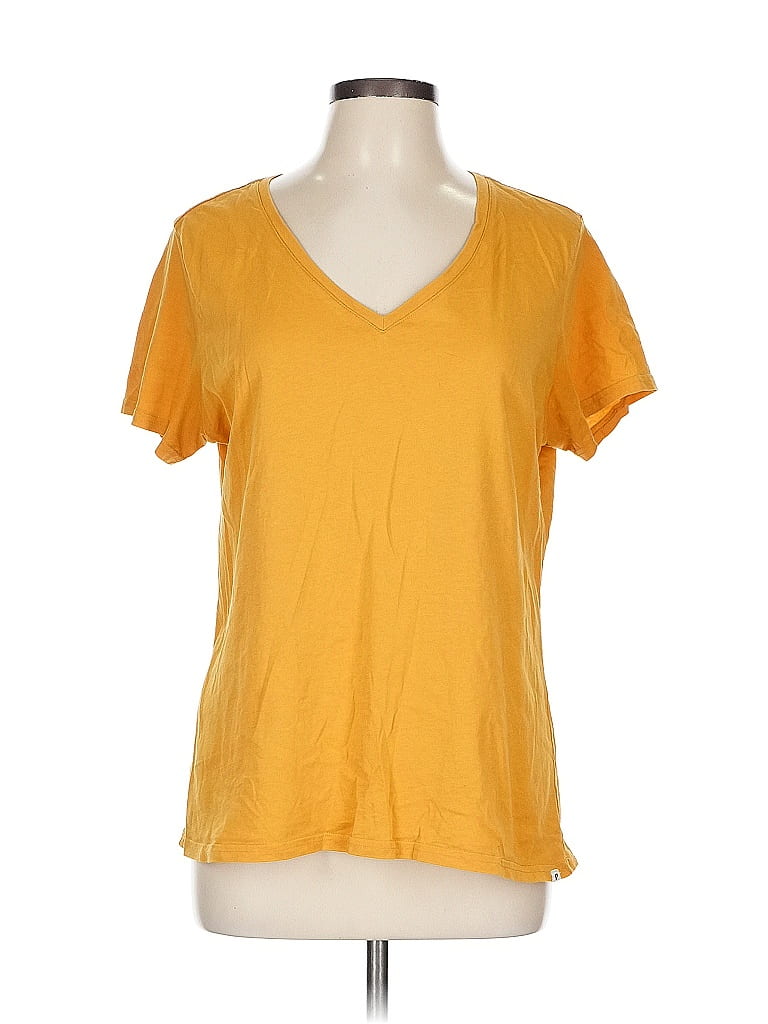 Pact 100% Organic Cotton Yellow Short Sleeve T-Shirt Size L - photo 1