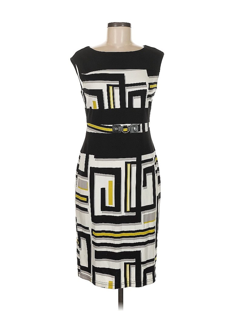 Joseph Ribkoff Graphic Black Cocktail Dress Size 6 - photo 1