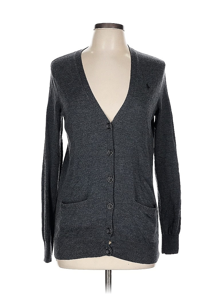 Ralph Lauren Sport 100% Merino Wool Gray Wool Cardigan Size L - photo 1