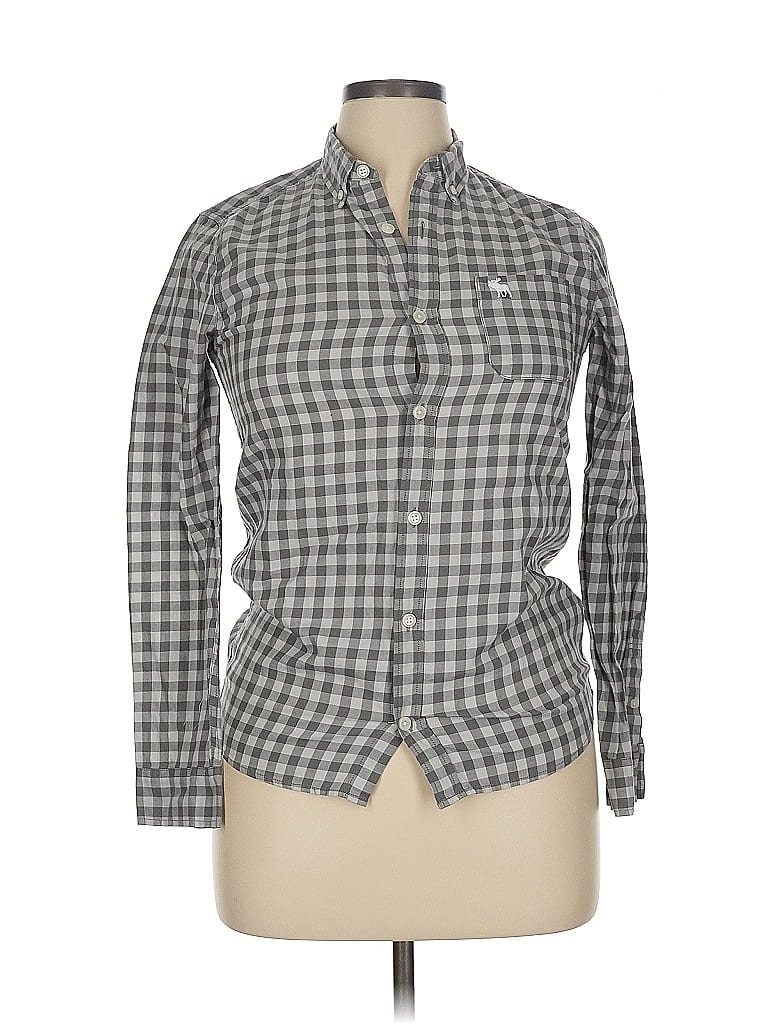 Pre-owned Abercrombie Long Sleeve Button Down Shirt In Gray