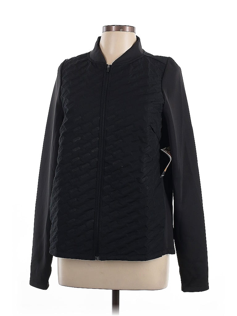 Avia 100% Polyester Solid Black Jacket Size L - photo 1
