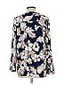 Ann Taylor LOFT Outlet 100% Rayon Floral Blue Long Sleeve Blouse Size L - photo 2