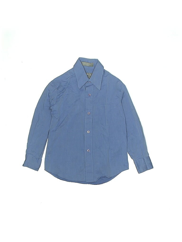 Calvin Solid Blue Long Sleeve Button-Down Shirt Size 5 - photo 1