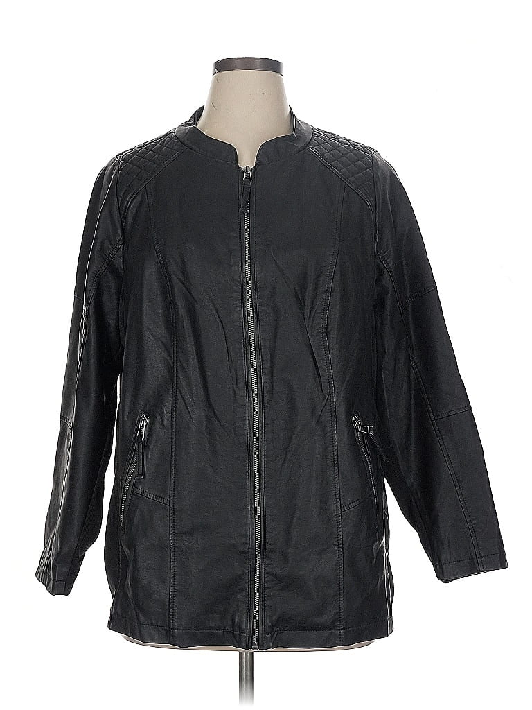 Catherines 100% Viscose Black Raincoat Size 0X - photo 1