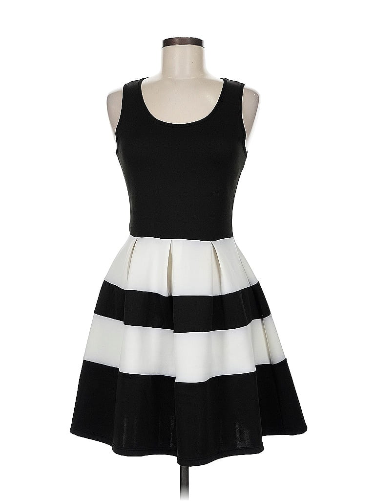Charlotte Russe Stripes Black Cocktail Dress Size M - photo 1