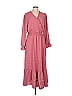 Fashion 100% Polyester Pink Casual Dress Size L - photo 1