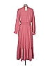 Fashion 100% Polyester Pink Casual Dress Size L - photo 2