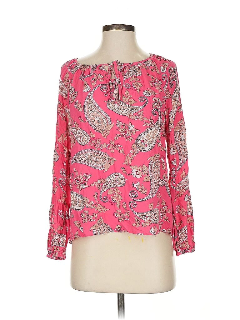 Pre-owned Lucky Brand Long Sleeve Blouse In Pink