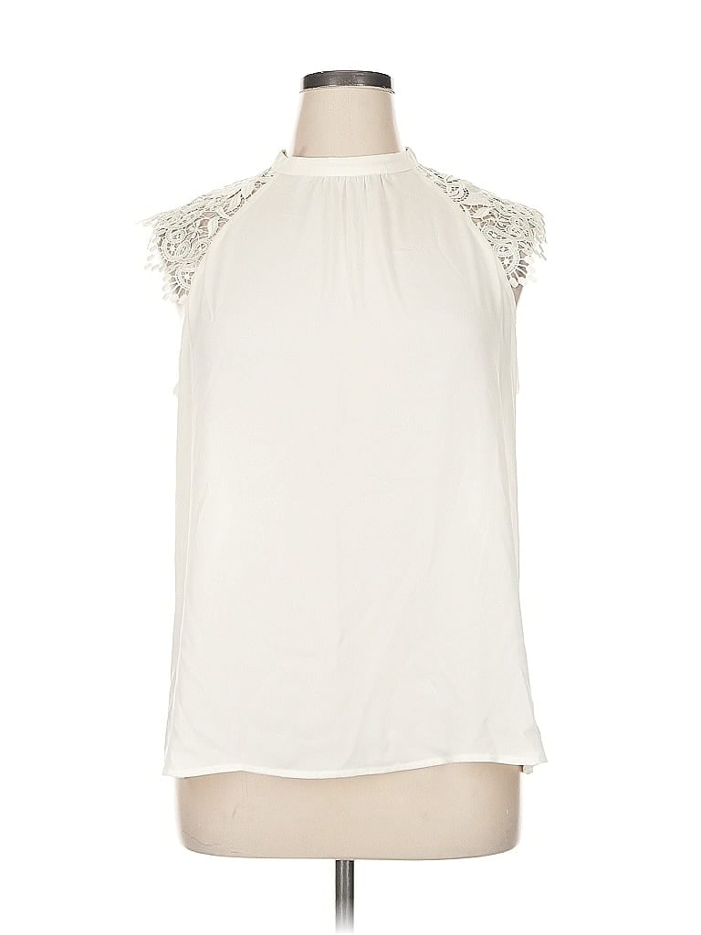 Pre-owned Express Outlet Sleeveless Blouse In White
