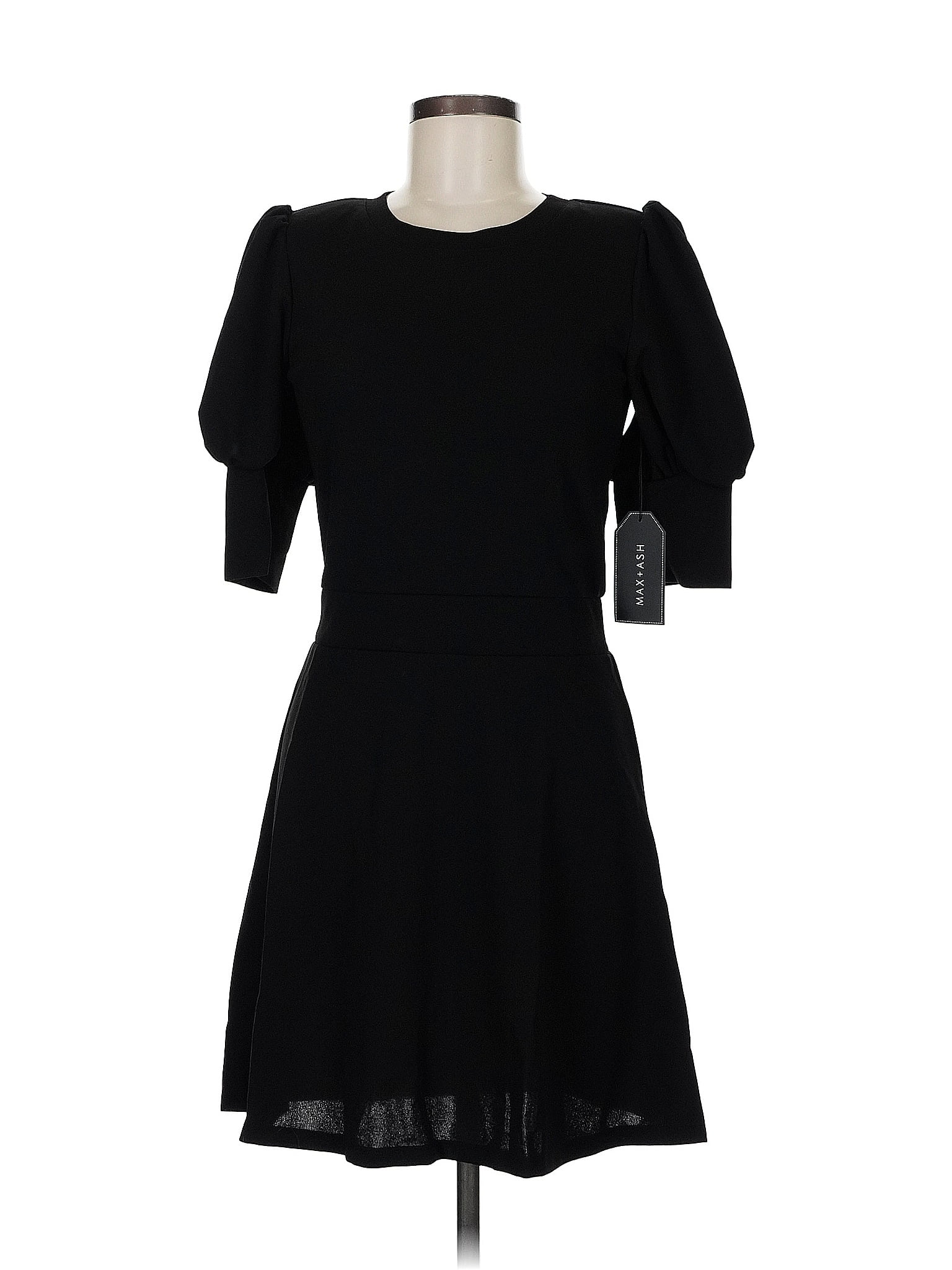 Max + Ash Solid Black Cocktail Dress Size M