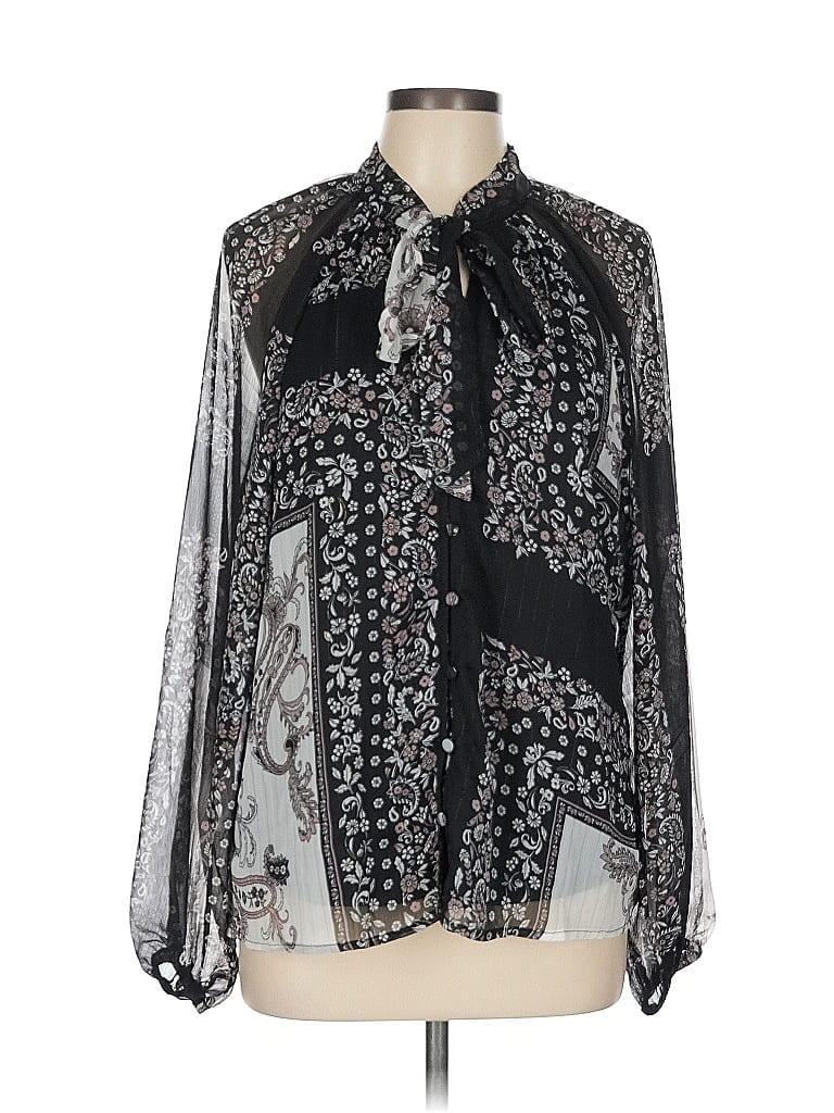 Assorted Brands Long Sleeve Blouse In Black