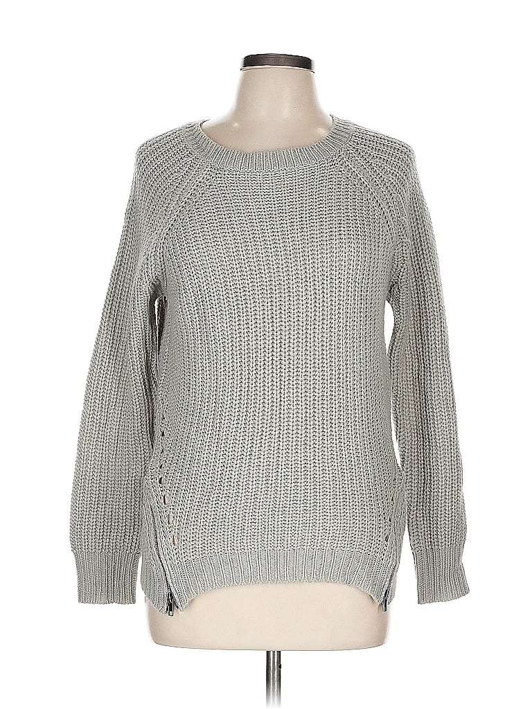 Pink Rose 100% Acrylic Gray Pullover Sweater Size L - photo 1