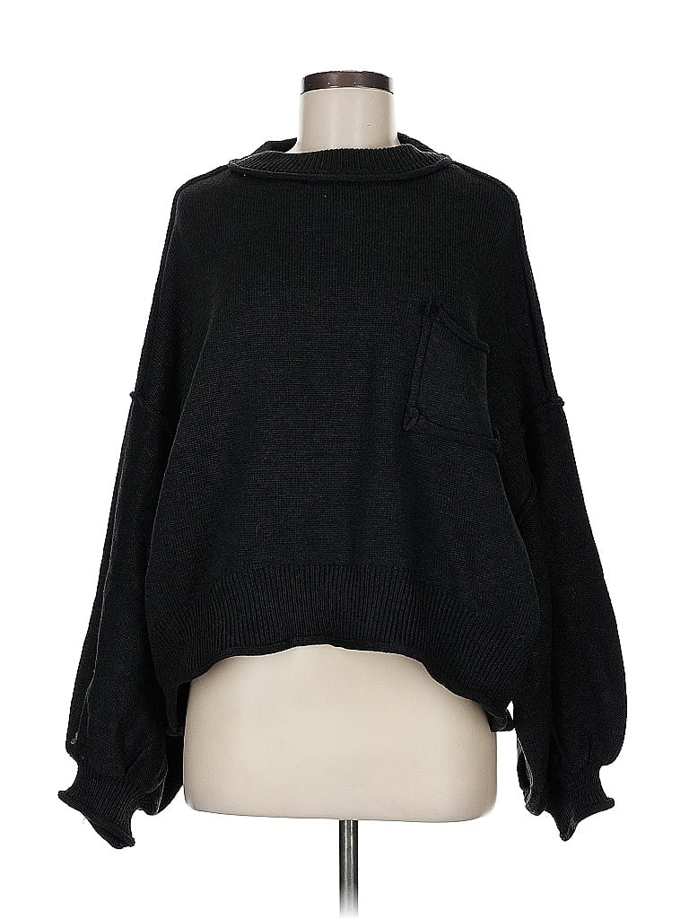 Pol 100% Cotton Black Pullover Sweater Size M - photo 1
