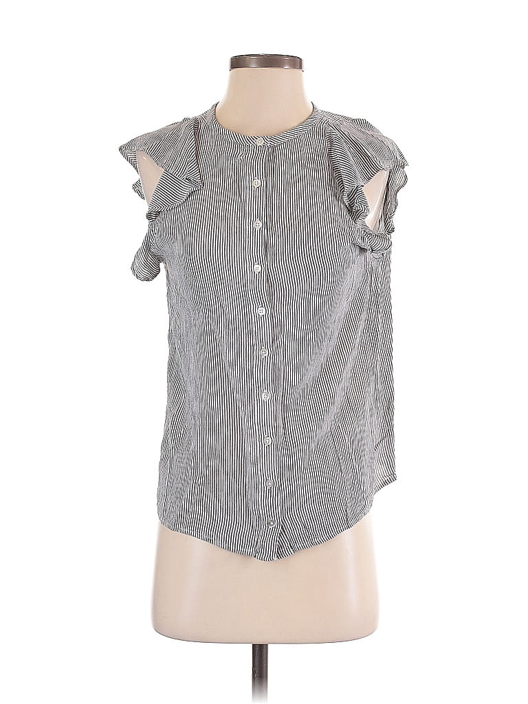 Pre-owned Joie Short Sleeve Blouse In Gray