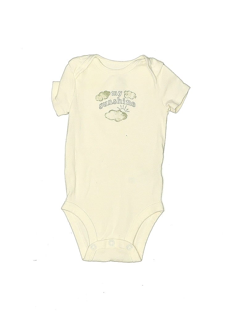 Pre-owned Carter's Babies' Short Sleeve Onesie In White