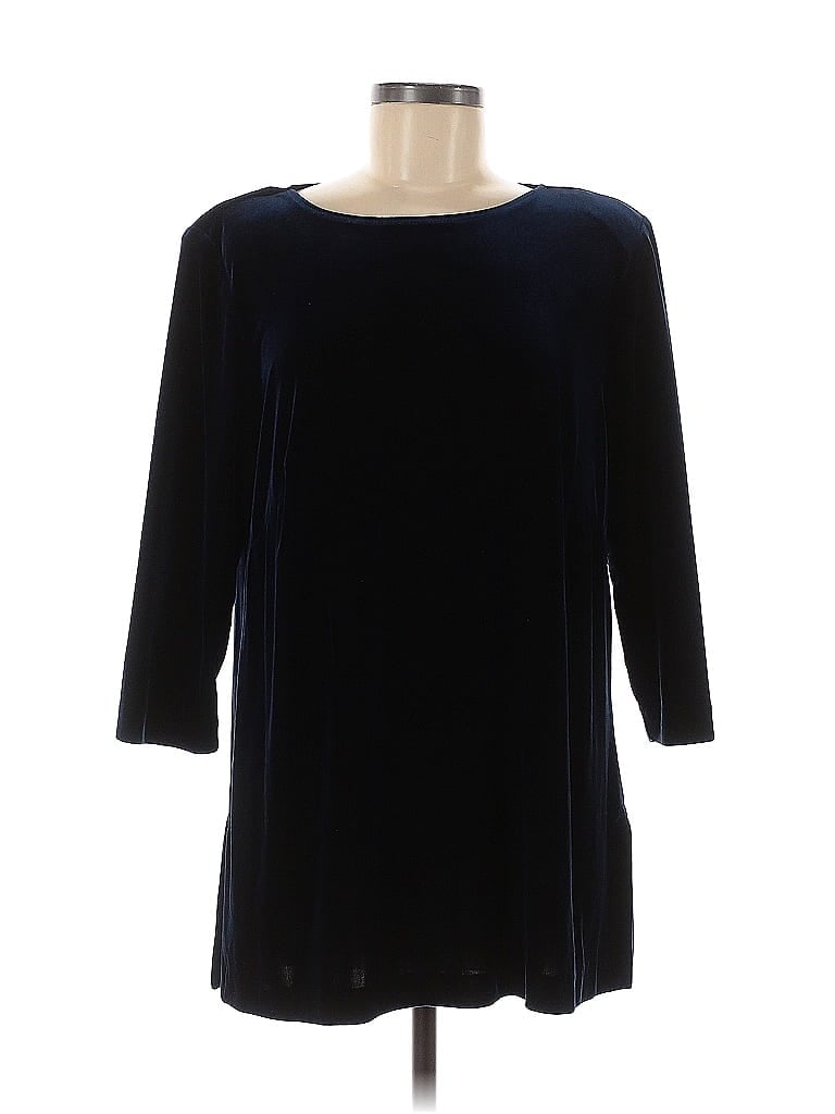 Pre-owned R & M Richards 3/4 Sleeve Top Blue Boatneck Tops