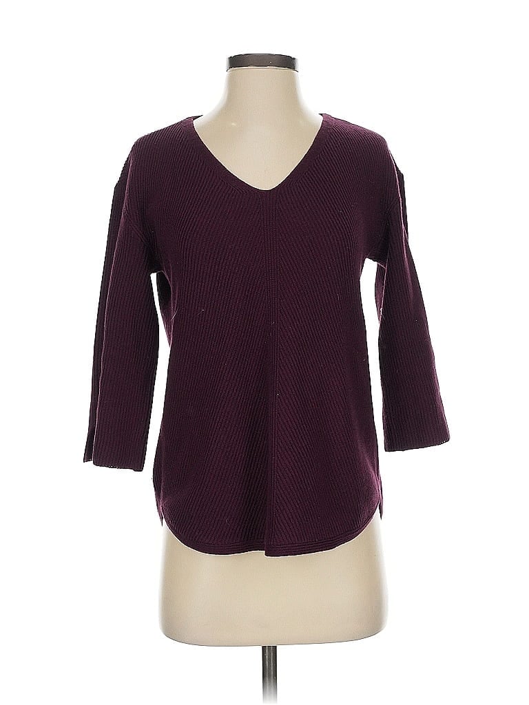 Pre-owned Chico's Pullover Sweater In Burgundy