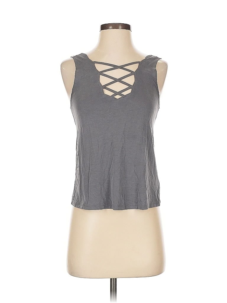 Click to view more detailed imagery on our partner's website Pre-owned American Eagle Outfitters Tank Top Gray Halter Neckline Tops