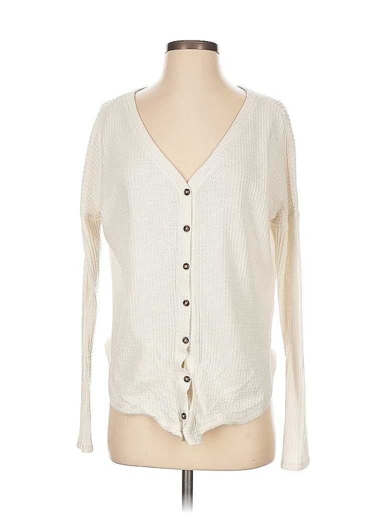 Pre-owned Wild Fable Thermal Top White Plunge Neckline Tops