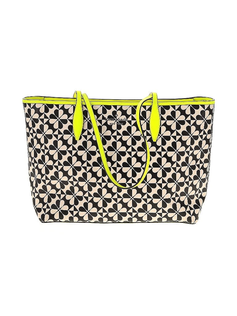 Kate Spade New York 100% Leather Graphic Yellow Green Leather Tote One size - photo 1