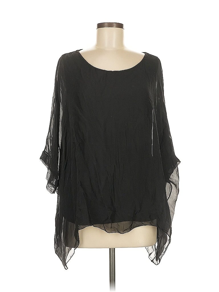 Cobble Stone Black 3/4 Sleeve Blouse Size M - photo 1