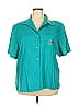 A.K.C. Teal Short Sleeve Blouse Size 3X - photo 1