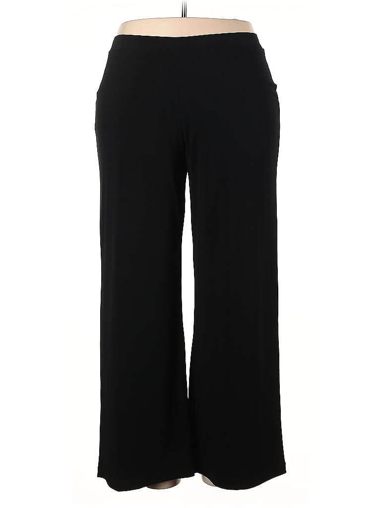 Hanes Solid Black Casual Pants Size 2X - photo 1