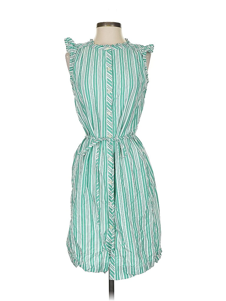 Ann Taylor LOFT Stripes Green Casual Dress Size S - photo 1