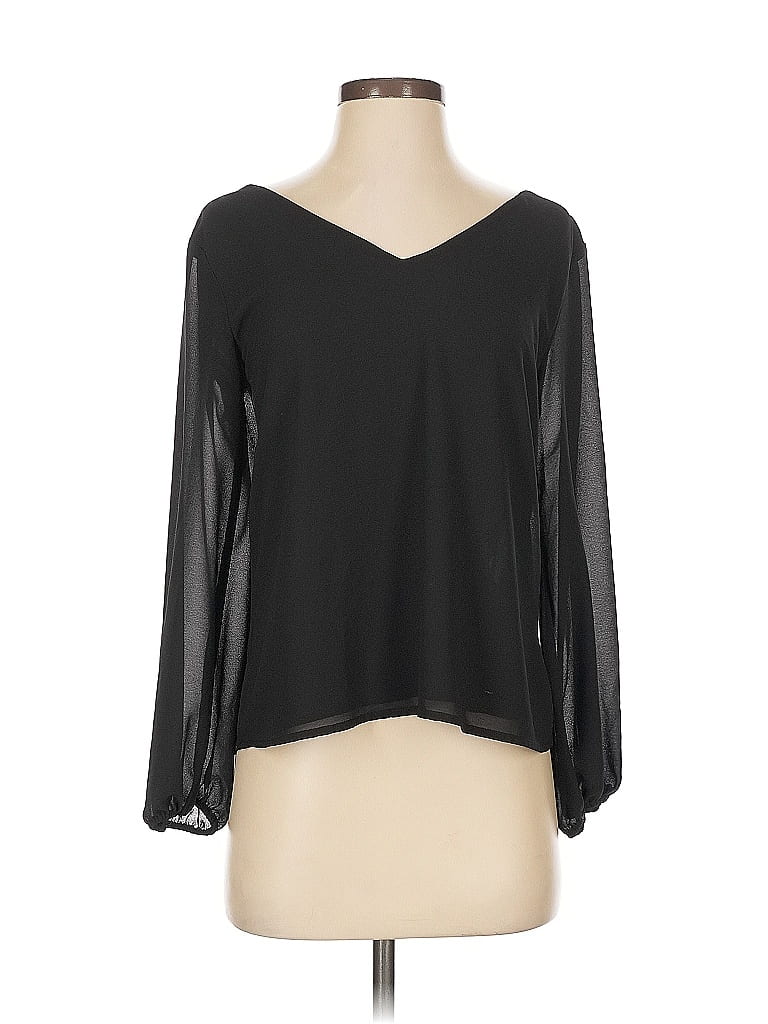 Pre-owned Tobi Long Sleeve Blouse In Black