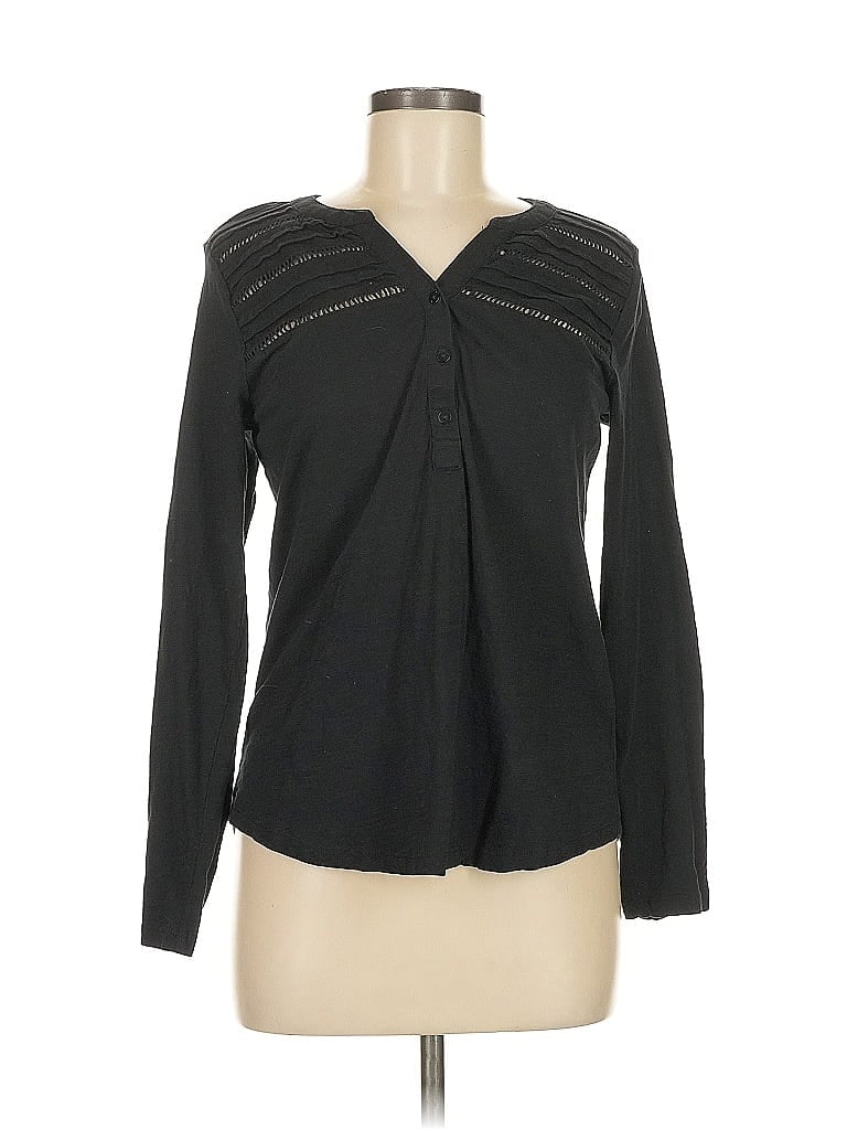 Click to view more detailed imagery on our partner's website Pre-owned Style & Co Long Sleeve Henley Shirt In Black