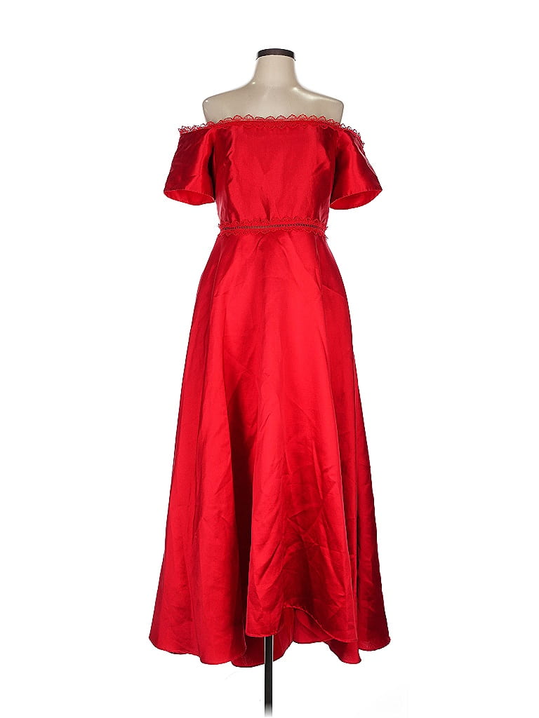 ML Monique Lhuillier 100% Polyester Red Cocktail Dress Size 12 - photo 1