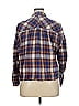 Gianni Bini Plaid Brown Long Sleeve Button-Down Shirt Size XL - photo 2