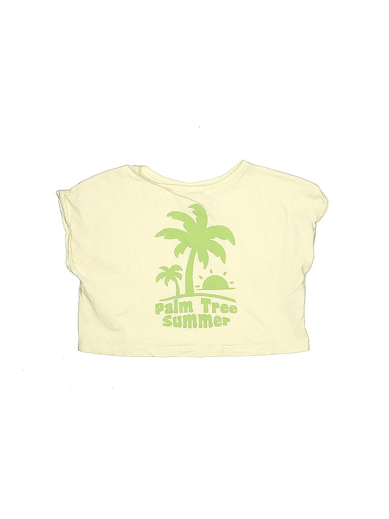 Zara 100% Cotton Yellow Ivory Short Sleeve T-Shirt Size 9 - photo 1