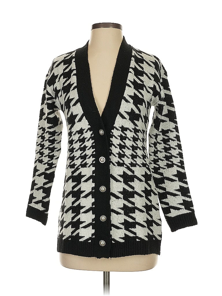 Talbots Black & White Houndstooth Cardigan