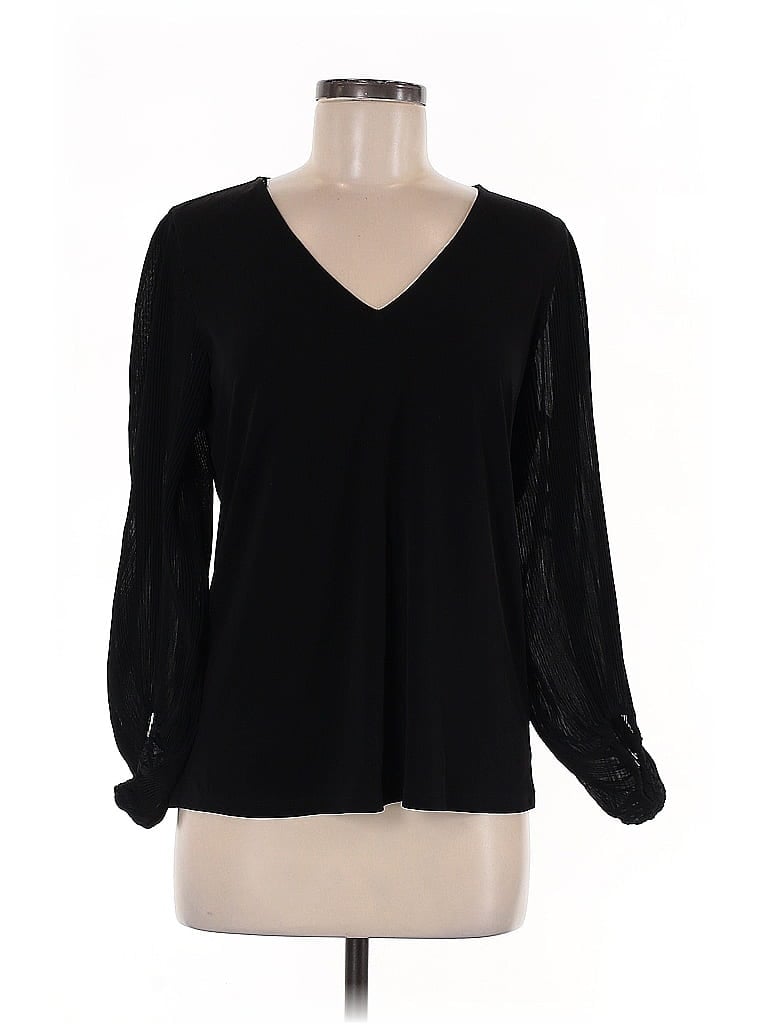 Pre-owned Calvin Klein Long Sleeve Blouse In Black