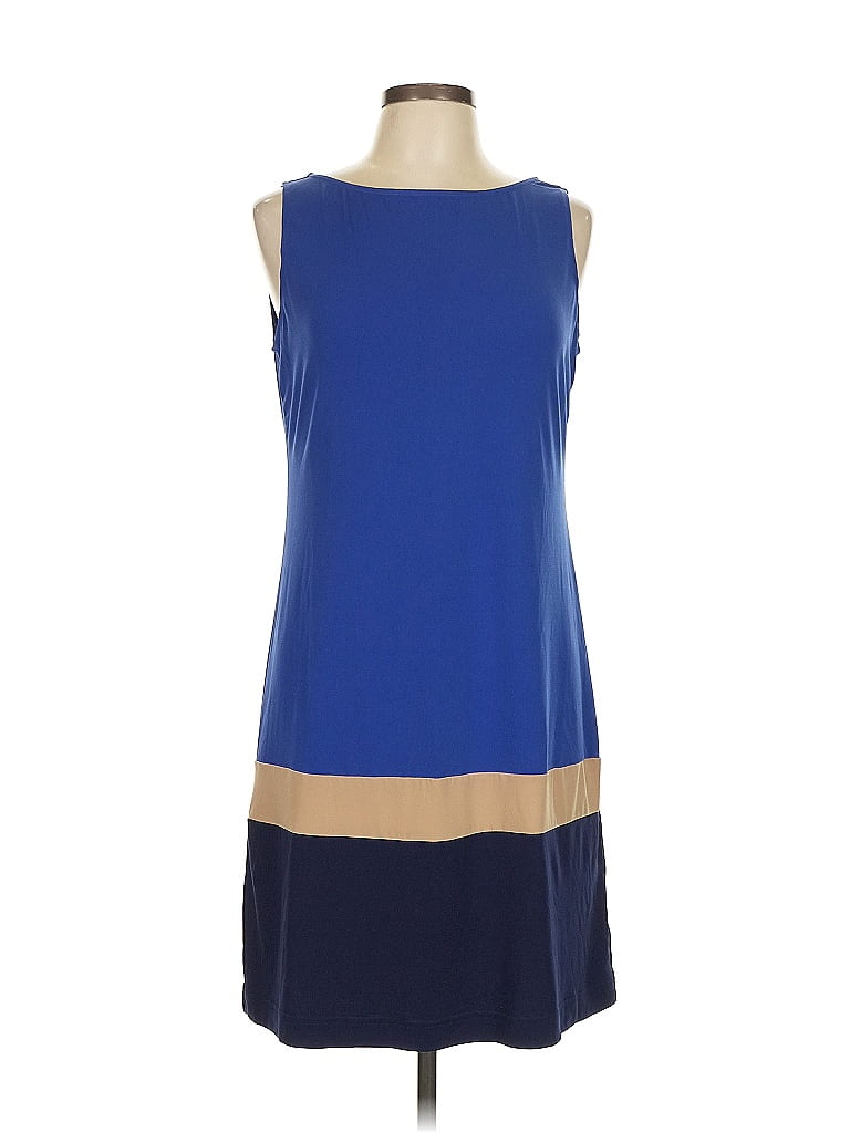 Donna Morgan Color Block Blue Casual Dress Size 10 - photo 1