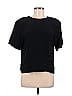 Diane Gilman 100% Silk Black Short Sleeve Top Size M - photo 1