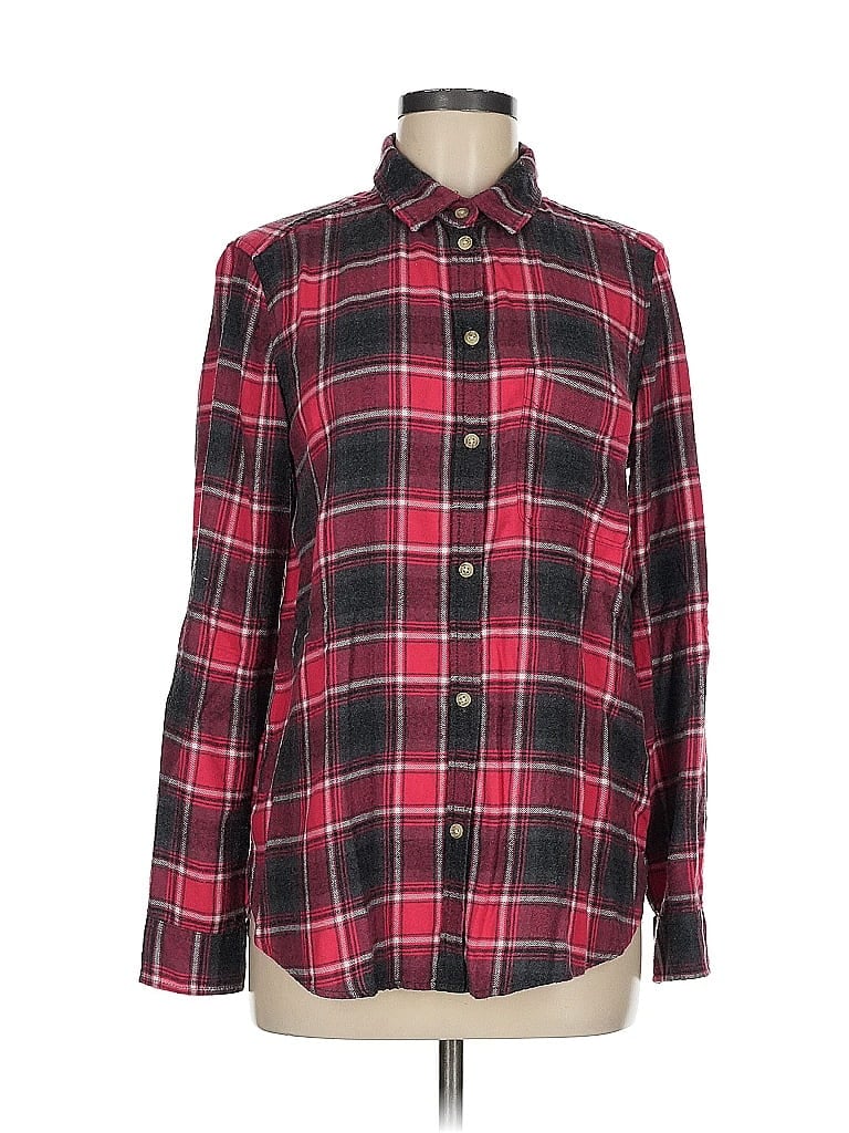 Pre-owned American Eagle Outfitters Long Sleeve Button Down Shirt In Burgundy