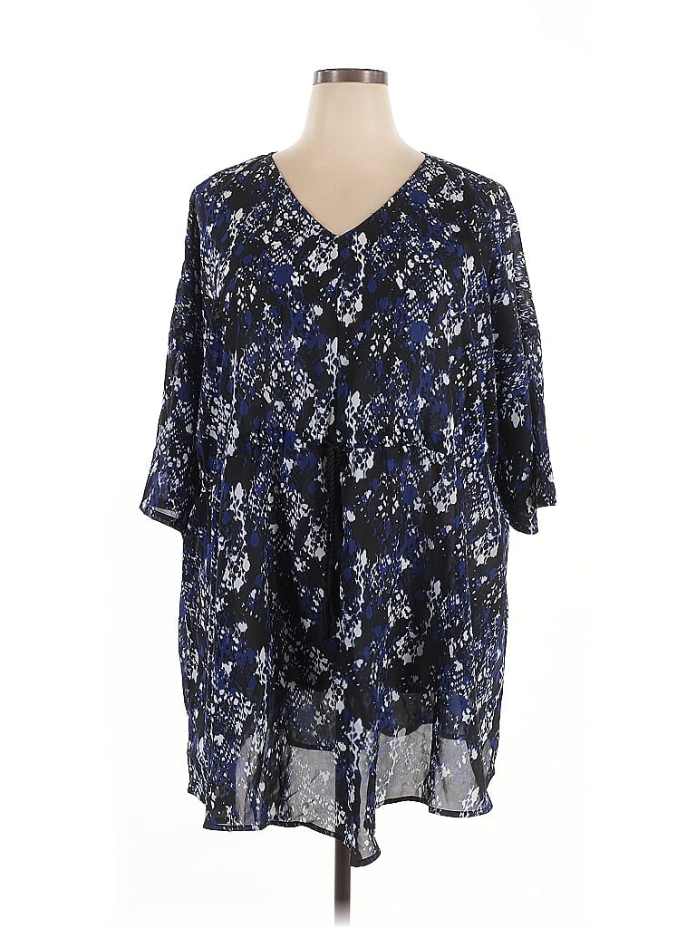 Ellos 100% Polyester Blue 3/4 Sleeve Blouse Size 26 - photo 1