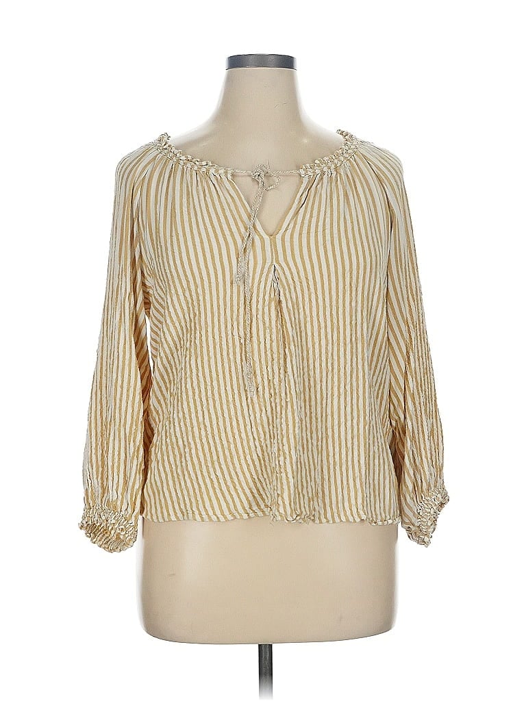 Pre-owned Max Studio 3/4 Sleeve Blouse In Yellow
