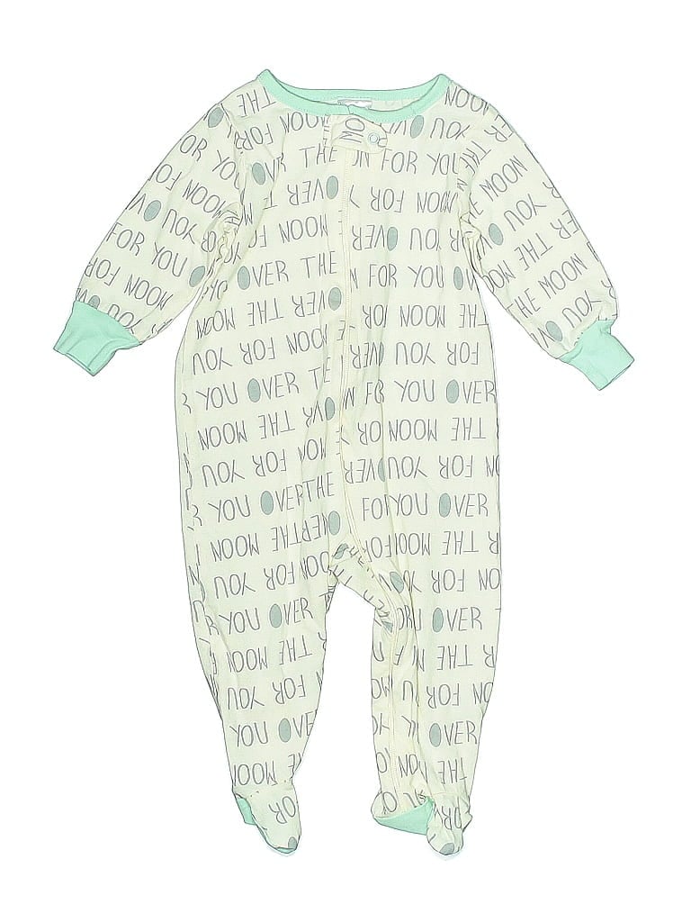 Gerber 100% Cotton Print Green Long Sleeve Outfit Size 3-6 mo - photo 1