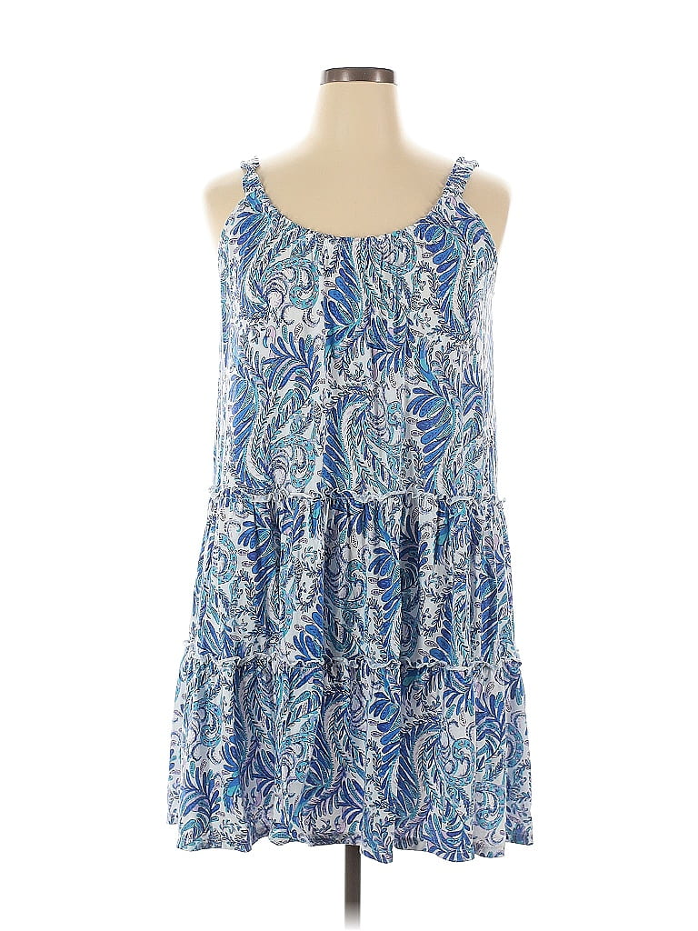 Blue Dress Casual Midi Lilly Pulitzer, Size Xl main image 1
